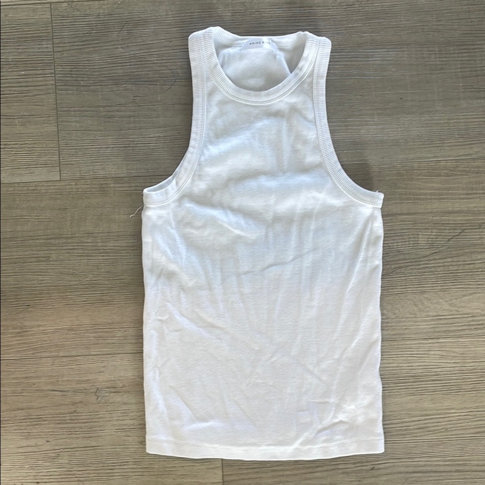White Ribbed Tank Top